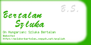 bertalan szluka business card